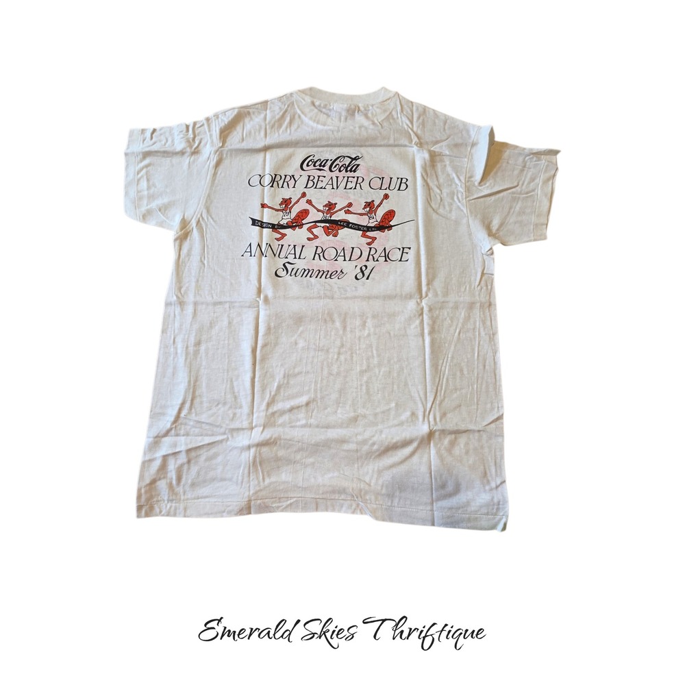 Vintage coca cola 81 beaver road race single stitch tshirt lee foster free ship - Picture 6 of 9